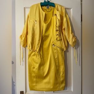 ***Sale*** Cache Sleeveless Dress Satin With Matching Jacket